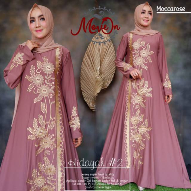 HIDAYAH ABAYA LD130 GAMIS BORDIR JERSEY JUMBO CASUAL PREMIUM