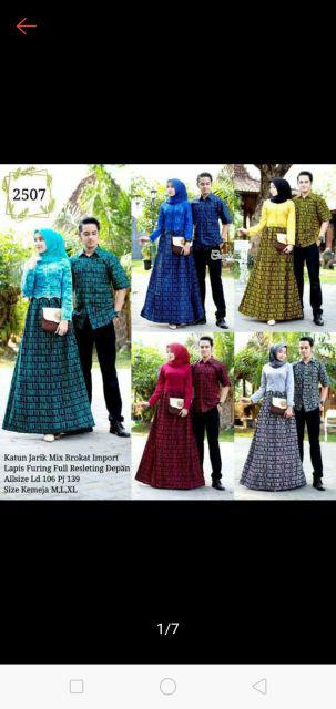Tasyananu_batik Couple Gamis Brokat Aksara 2507 / Tamara Himalaya 2507