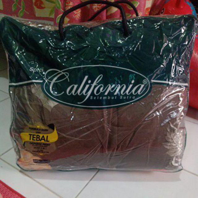 Bedcover California 160 X 200 New Motif ( Queen Size ) Katun Selembut Sutra Kualitas Premium