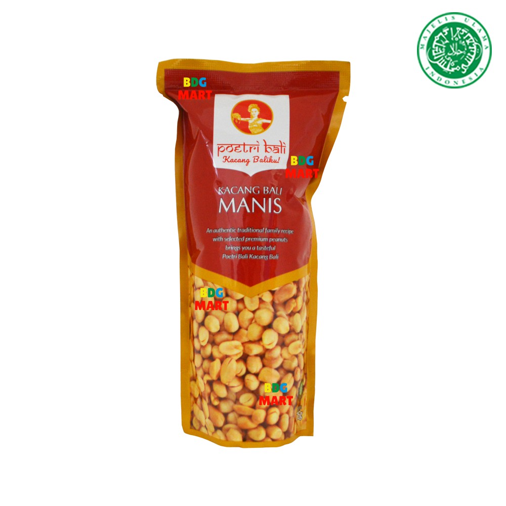 

POUCH Poetri Bali Indonesia Kacang Bali Manis Halal MUI - 75gr