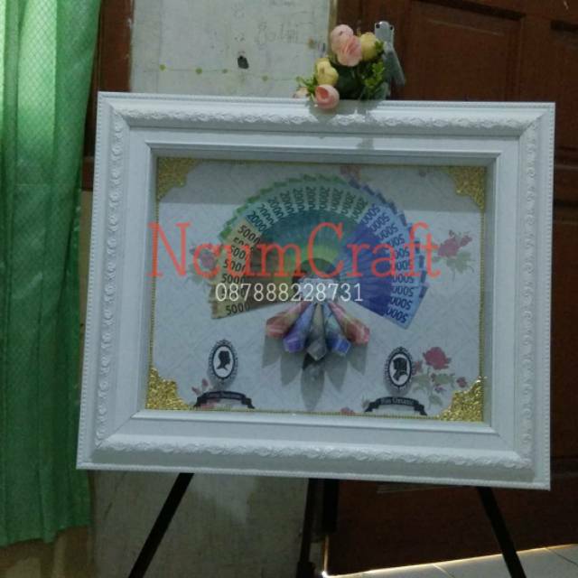 Mahar pernikahan kipas siluet sederhana