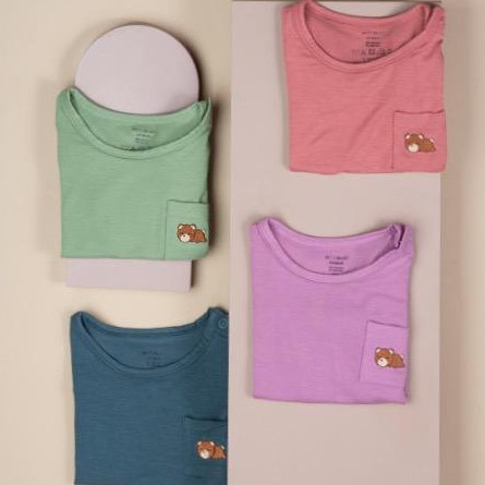 Petit Beary Bamboo Basic Tee + Shorts Set - Baju Santai Rumah Anak Bayi Celana Pendek Bambu Halus