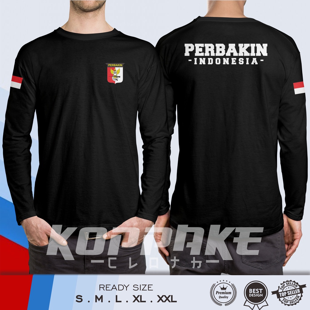 Kaos PERBAKIN Indonesia Logo Lengan Panjang Baju Distro