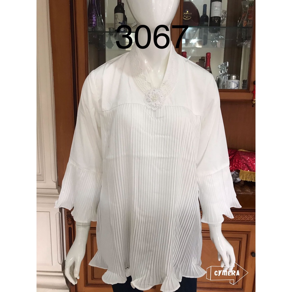 3067 3068 kebaya alexuez prisket putih  tulang /hitam kebaya encim premium