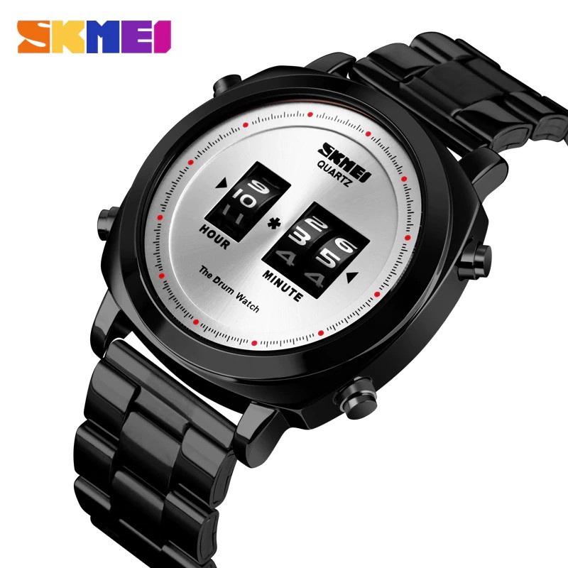 Jam Tangan Pria / SKMEI Drum Watch 1531 Stainless Steel Men / Jam Tangan Drum Original / SKMEI