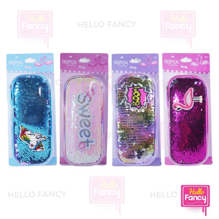 

Hadir Tempat Pensil Sequin Manik / Kotak Pensil / Pencil Case Xml-6443 Bagus