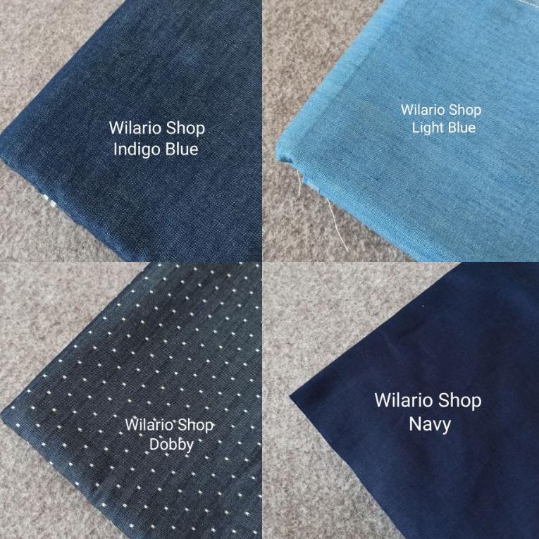 (O-ALO {♥>) Bahan Kain Jeans meteran untuk atasan | Bahan Kain Denim Meteran||paling laris