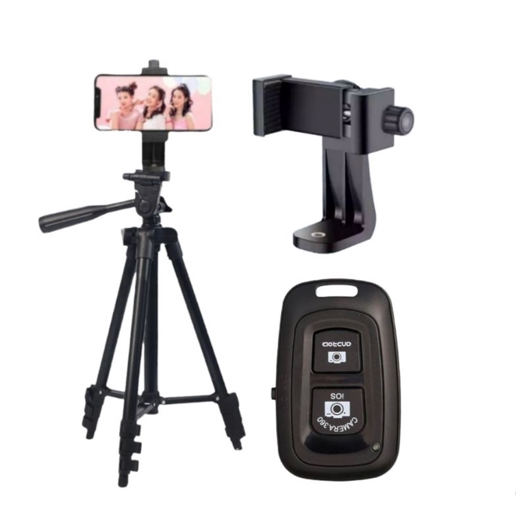 TRIPOD BLUETOOTH HP REMOTE KEPALA BAUT TRIPOD BAUT ORIGINAL 2 IN 1
