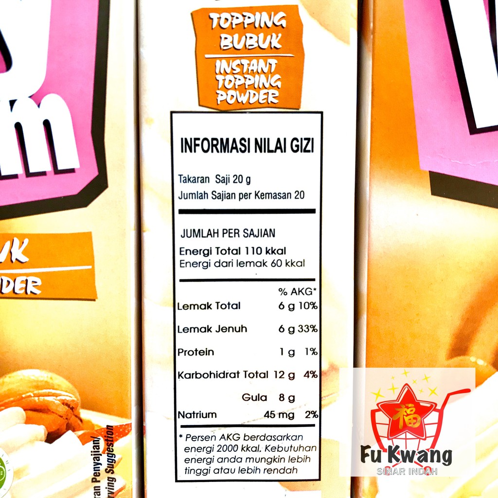 

[Whispers] Haan Wippy Whippy Whipped Whip Whipping Cream Topping Bubuk 400 gram