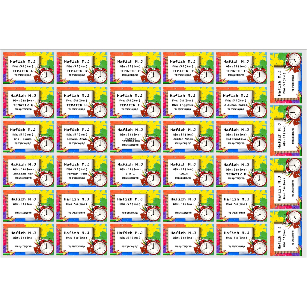 

Label Nama Anak Sekolah Costum isi 25 pcs
