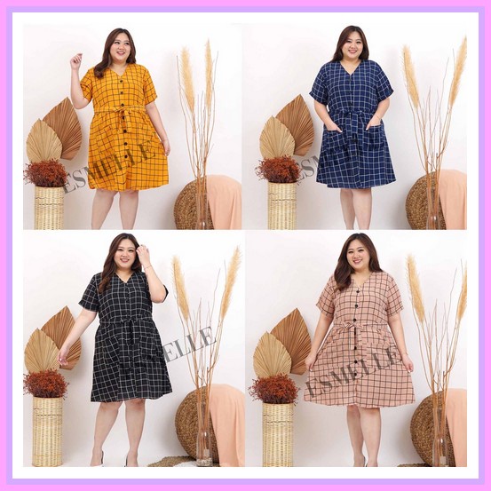 Evelyn Dress Korea Style Dress Sabrina Big Size L-4Ldres Jumbo Rayon Bangkok Dr1188 Dress Wanita Jum