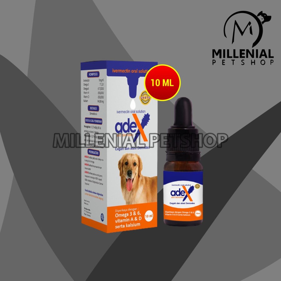 Obat Kulit Anjing Adex Invermectin 10ml Sirup anti Demodex