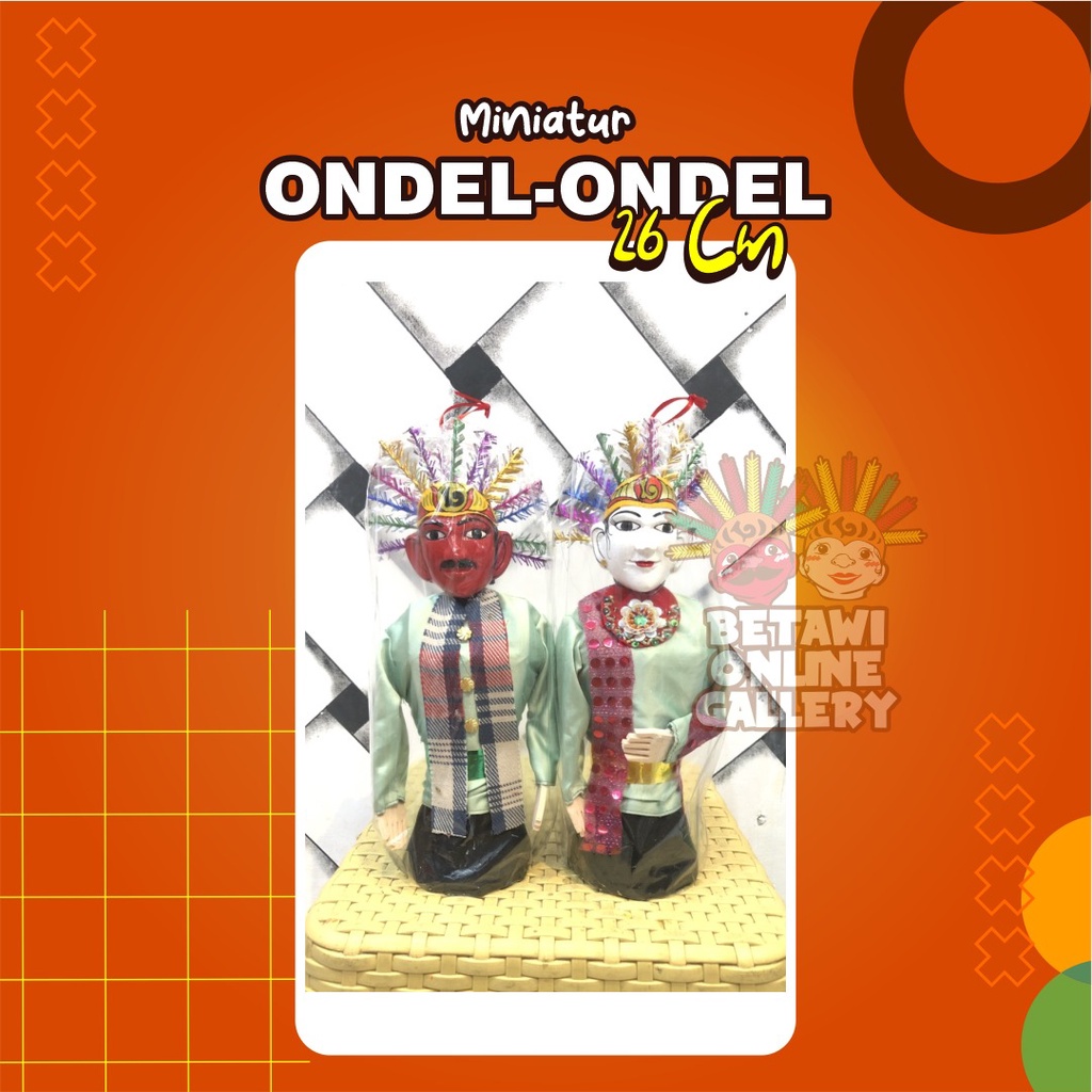 Miniatur Ondel-Ondel Mini 27cm [ Sepasang]