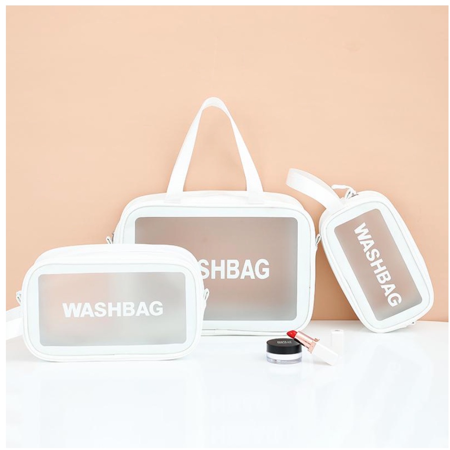 Tas Kosmetik WASHBAG, Tas Kosmetik Portable, Tas Peralatan Kamar Mandi, Pouch Kosmetik, Pouch Travel Organizer, Tas Serbaguna