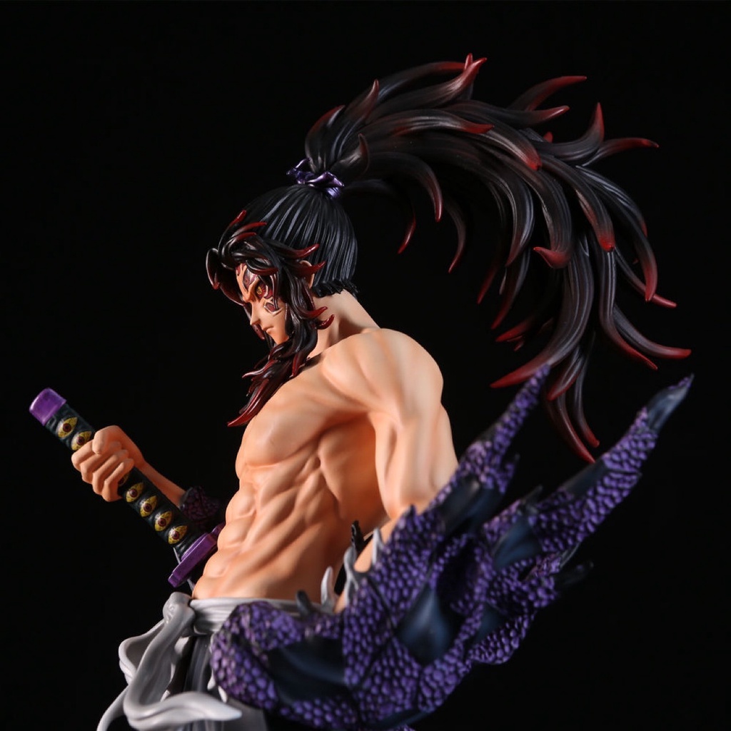 Mainan Action Figure Anime Demon Slayer Kokushibou no Yaiba Tsugikuni Yoriichi Gyuutarou / Daki Ukuran 28cm