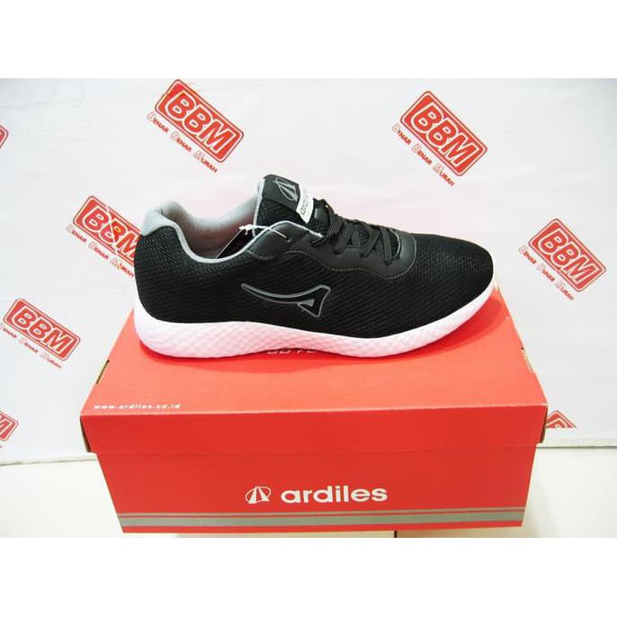 promo ardiles maliory - sepatu pria santai, sekolah, kerja, run - hitam/abu2 terbaru