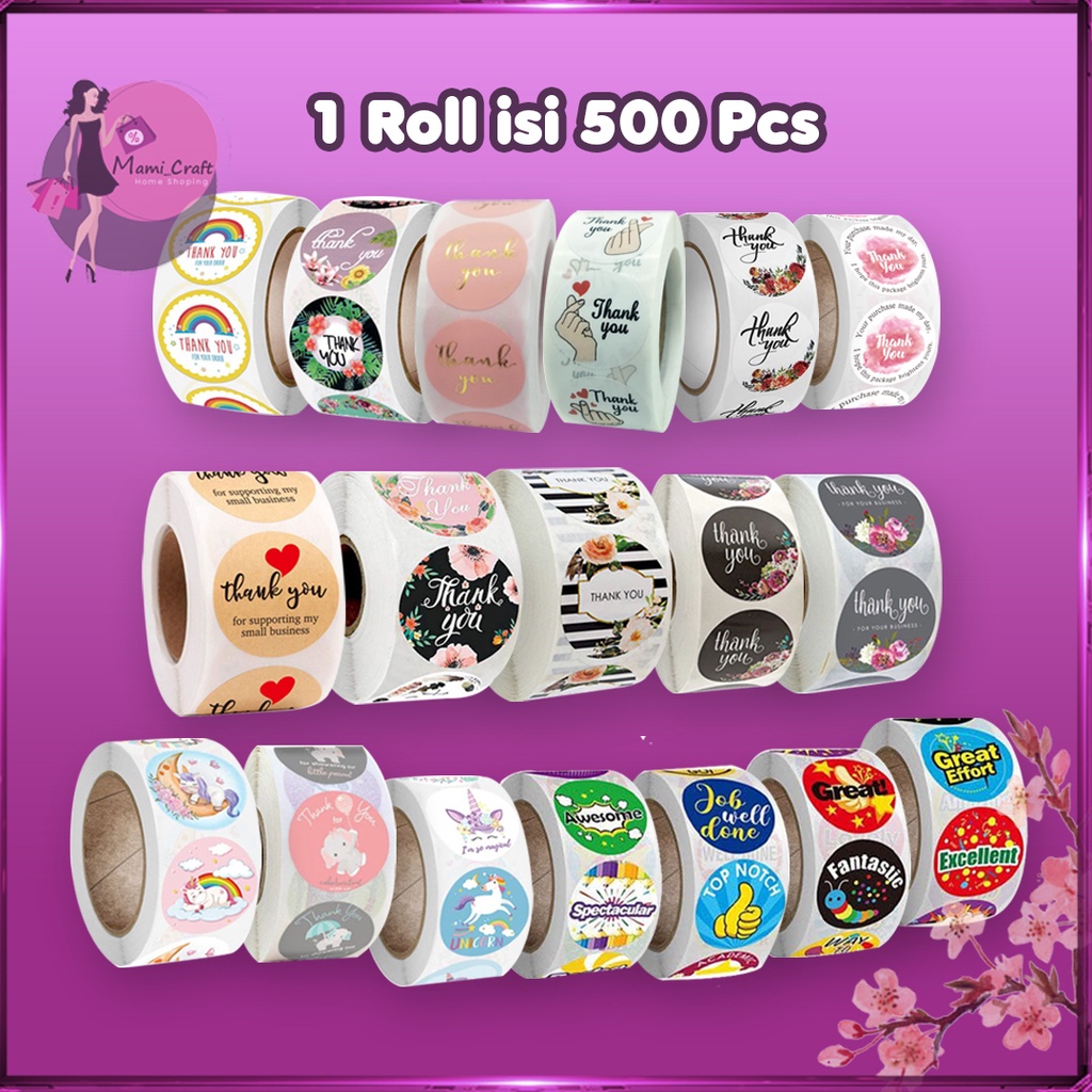 

Stiker Thank You Motif 1 Roll Isi 500 Pcs / Label stiker Kartu Ucapan 1 Roll Isi 500 Pcs MC