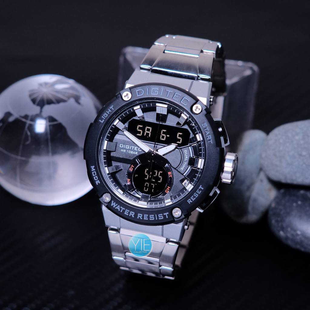 Digitec Jam Tangan Rantai Pria Sport Army DA 3111 T Anti Air Original Silver