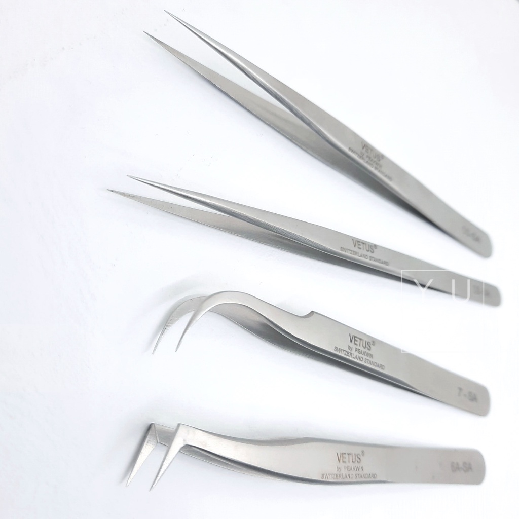 TWEEZER VETUS ORIGINAL / Pinset Bulu Mata Eyelash Extension / Russian / bengkok / lurus