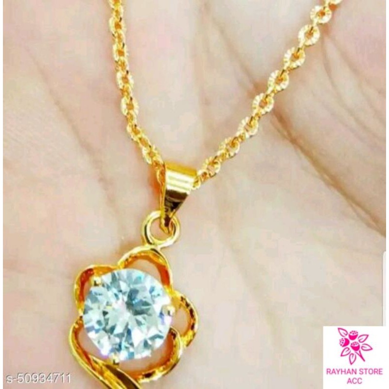 Kalung melintir free liontin bandol permata fhasion wanita cantik lapis emas gold Anti karat