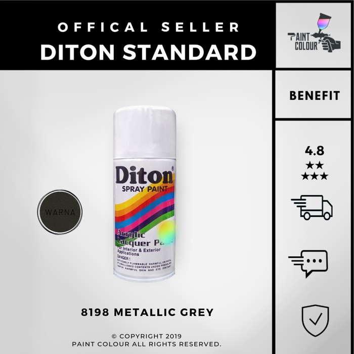 Diton 8198 Metalic Grey Cat Semprot/Pylox/Samurai Motor/Helm/Gundam