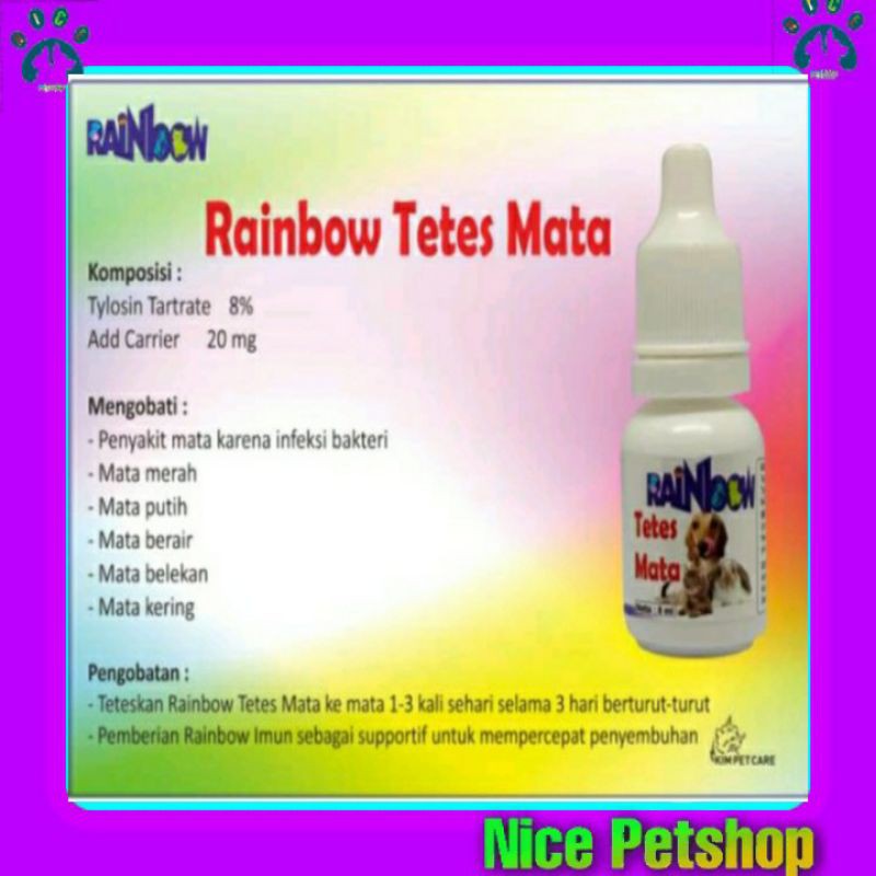 Obat Tetes Mata Hewan Kucing Anjing Rainbow Obat Tetes Mata