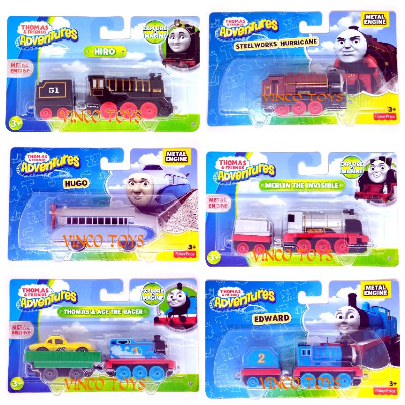 Thomas and Friends Adventure Metal Engine kereta gandeng Hiro Steelworks Hurricane Hugo Merlin Ace