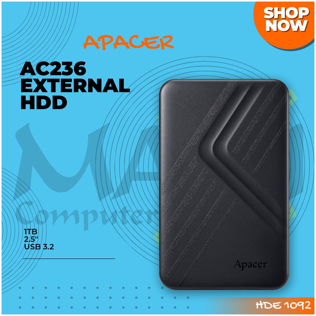 Apacer AC236 1TB USB 3.2 Portable Hard Drive External HDD Harddisk
