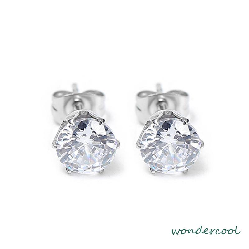 1PC Anting Tusuk Anti Karat Anti Alergi Zirkon Mini Stainless Steel Kualitas Tinggi Aksesoris Wanita -Won