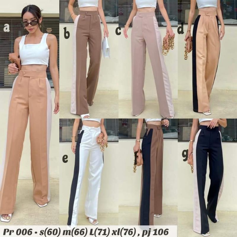 Ready New HW kulot promthong 2 tones samping celana panjang wanita fashion murah import bkk bangkok