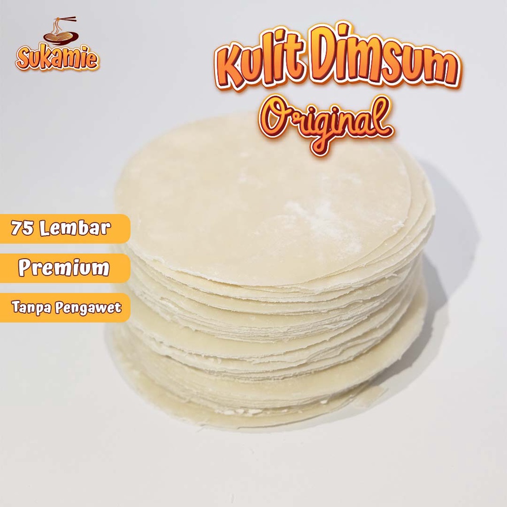 

Kulit Dimsum / Gyoza Sukamie isi 75 Lembar Warna Putih Tipis Transparan & Halal