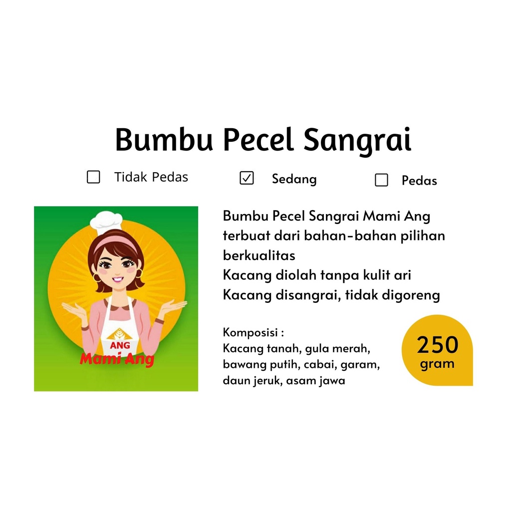 

Bumbu Pecel Sangrai MAMI ANG "Sedang