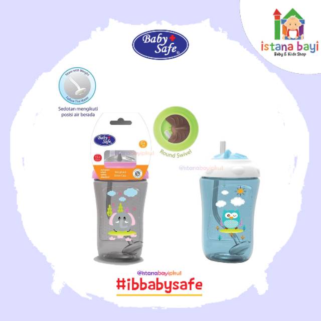 Baby Safe Weighted straw Cup 300 ml - Botol minum anak FS405