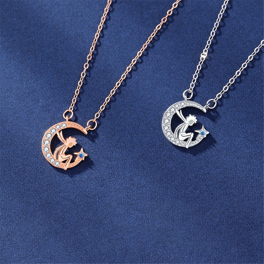 【COD Tangding】Star Moon Prince Joint Pendant Necklace Fashion Tide All-match Clavicle Chain Jewelry