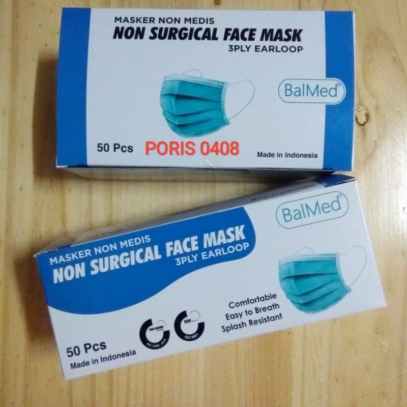 Masker Earloop Non Medis BALMED (1 dus = isi 20 pak)