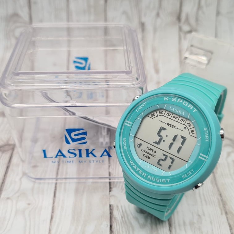 BONUS BOX Jam Tangan Sport Wanita Digital LASIKA L8110 Soft Tali Warna Tahan Air