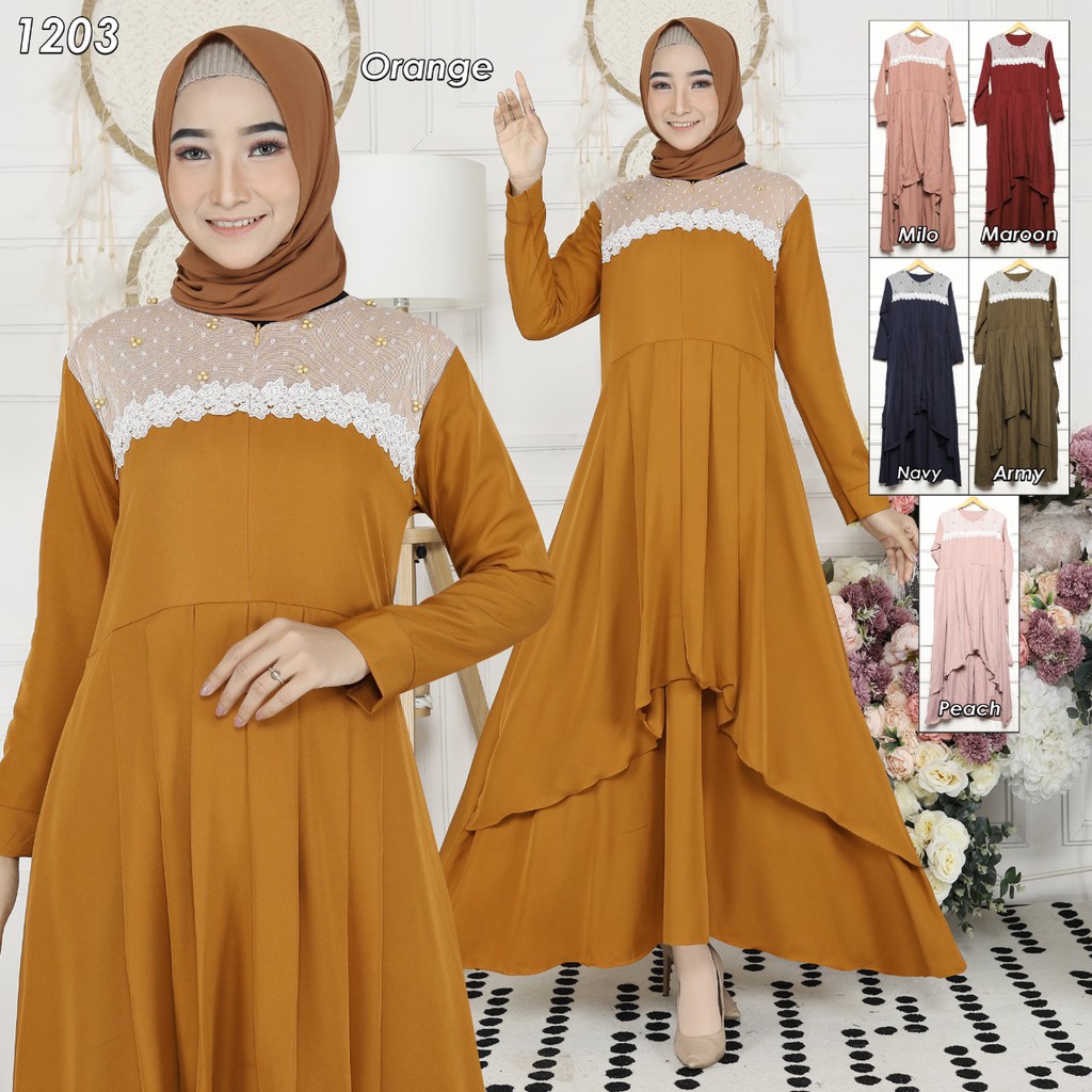 gof Gamis KA-RA  Fashion Muslim Dress Muslimah  Gamis Wanita Polos Motif Bagus Original Kekinian