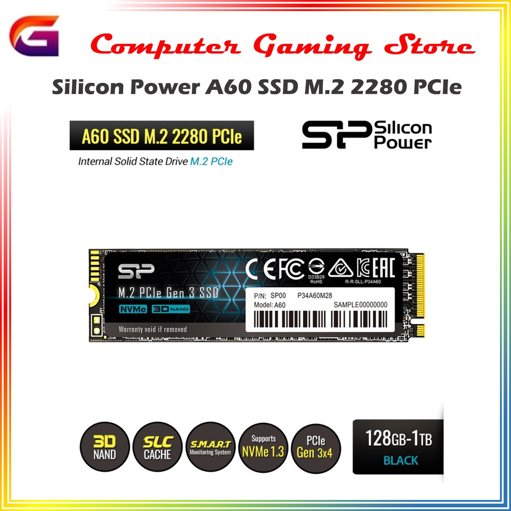 Silicon Power A60 SSD M.2 2280 PCIe Gen3x4 NVMe1.3