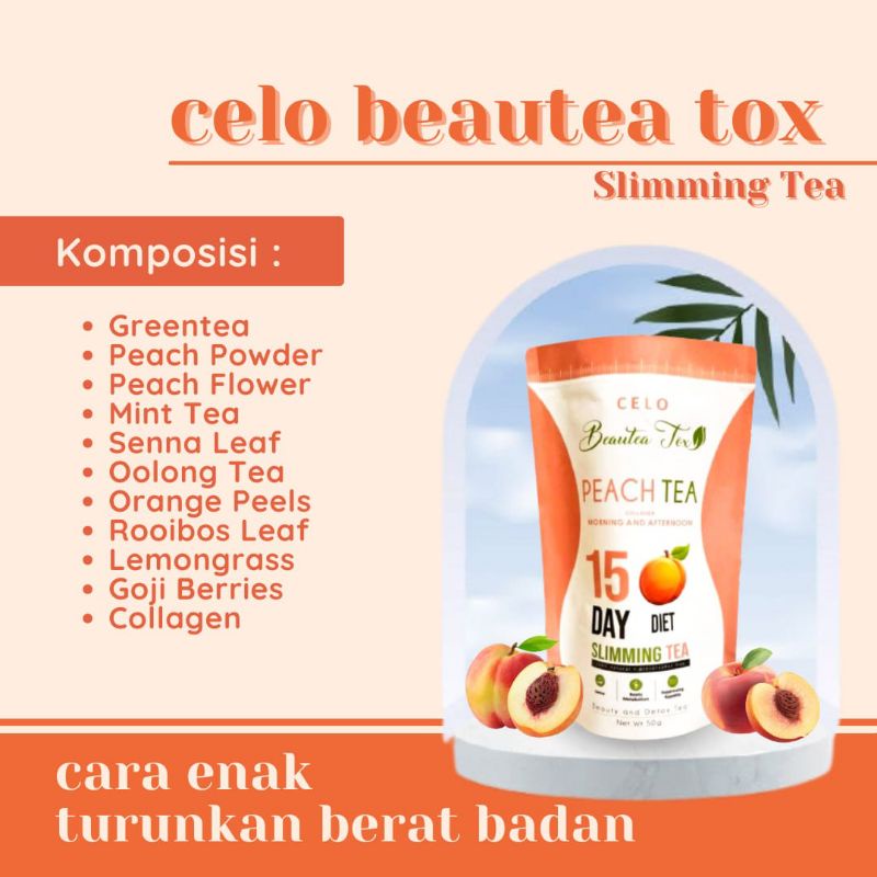 

Celo Peach Beautetox Tea Teh Pelangsing Slimming tea isi 15