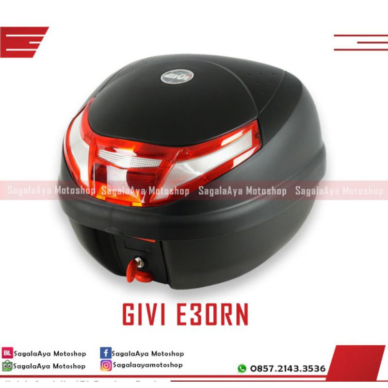 Jual Center Box Givi E30RN E30 E 30 RN mika merah putih top box vario beat supra jupiter mx termurah