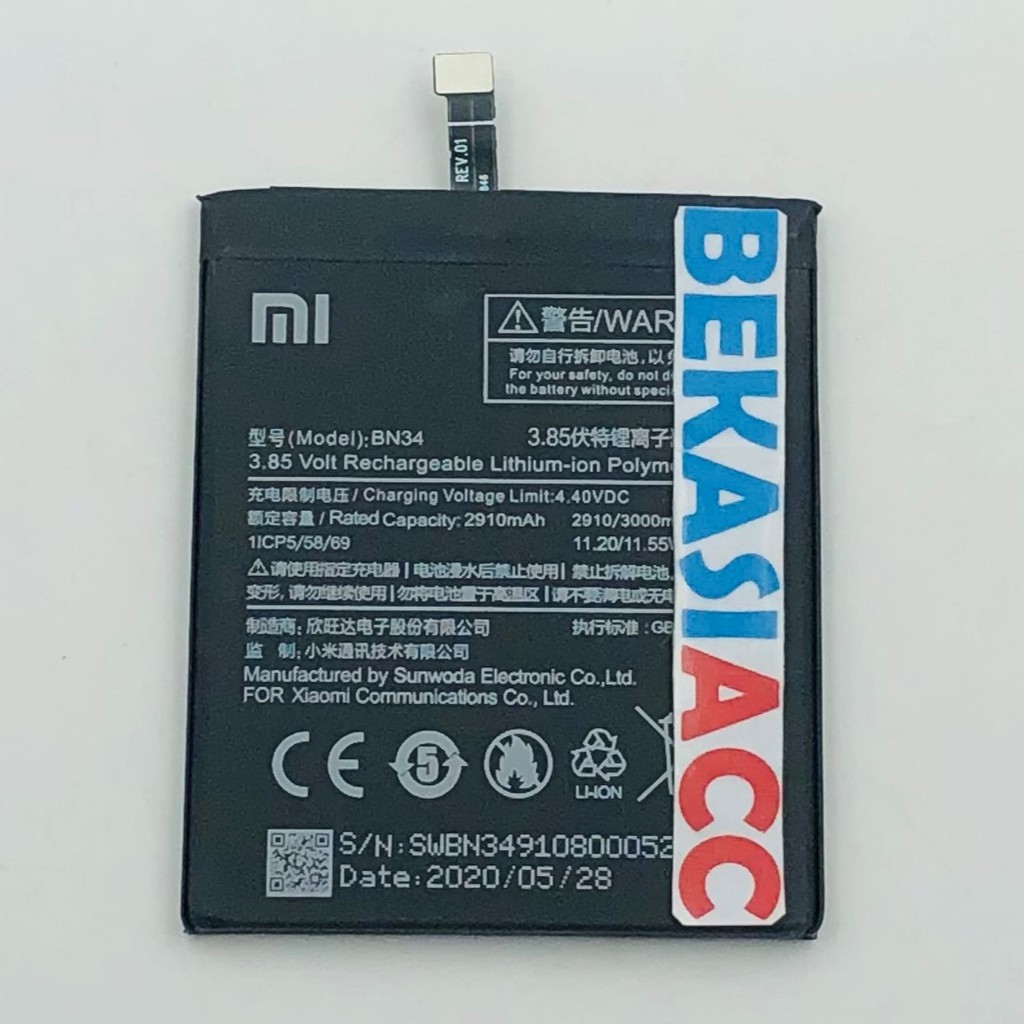 BATERAI XIAOMI REDMI 5A / BATERAI REDMI 5A / BATRE XIAOMI BN34