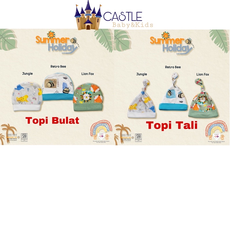 Topi Bayi Newborn / Topi Bulat Topi Tali 0-3bulan