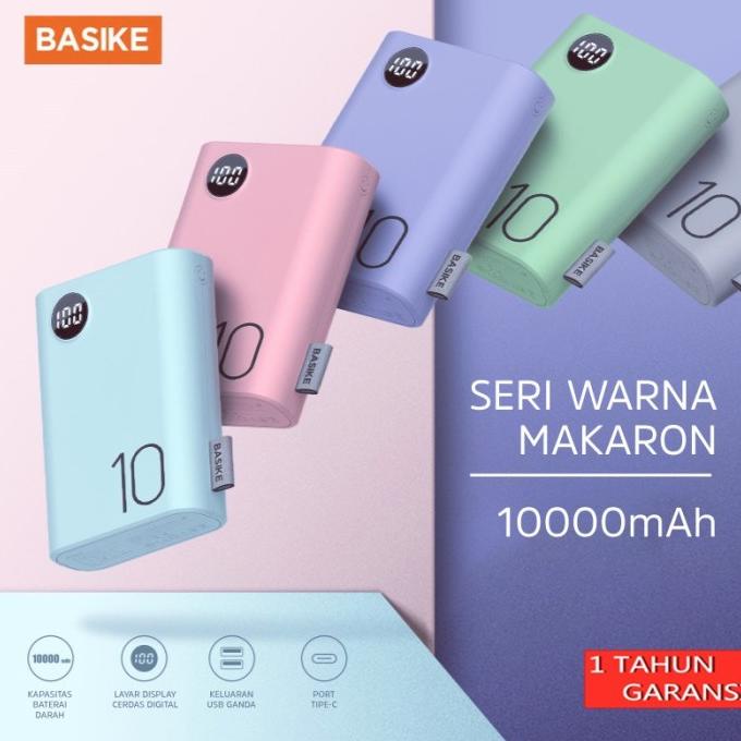 Power Bank Dual Usb Lcd Basike 10000 Mah Mini Murah Fast Charging 2 In Terlaris....
