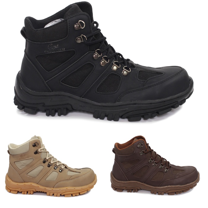 Best seller !!! Sepatu pria crocodile endure Hitam boot safety ujung besi boots tracking Model Keren