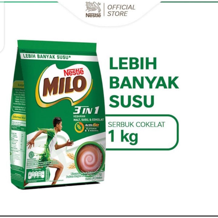 

Milo Activ-Go Rasa Coklat Pouch 1kg / 1000gr