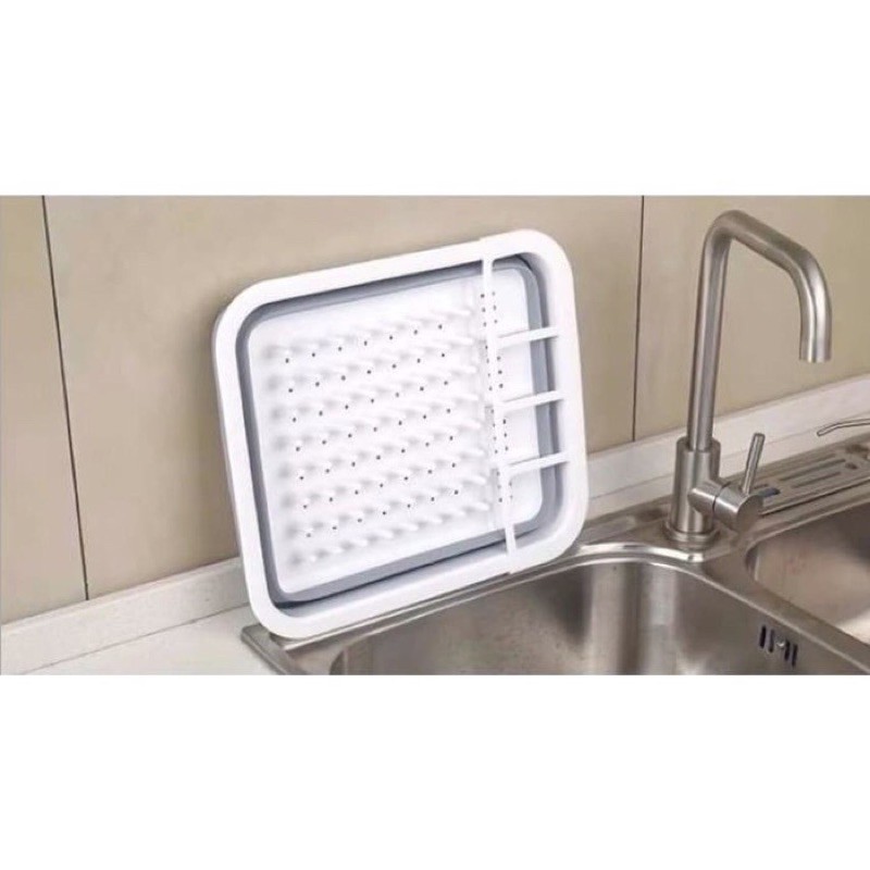 BASKOM KERANJANG RAK PIRING DAPUR LIPAT SILICONE DISH WASHING DRAINER SUPER MURAH