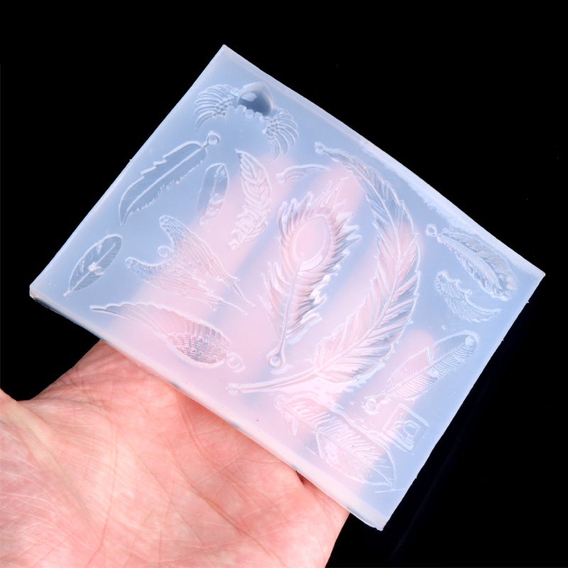 Siy Cetakan Resin Epoksi Handmade Bentuk Bulu Bahan Silikon Untuk Liontin Perhiasan