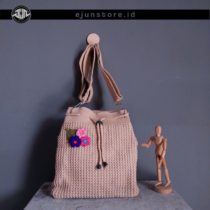 Tas rajut selempang serut/tas selempang/tas rajut