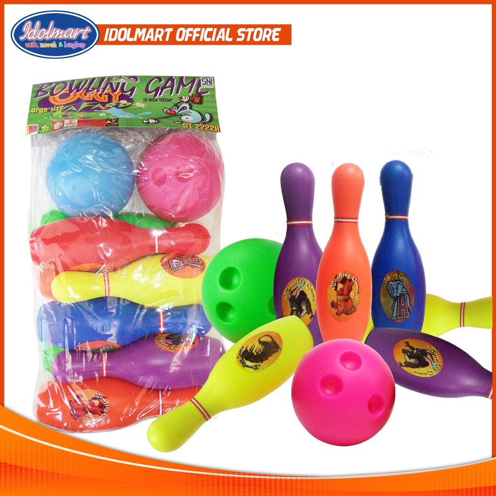 IDOLMART Bola Bowling Set medium Size - Mainan Edukatif Gambar karakter anak Idolmart Surabaya