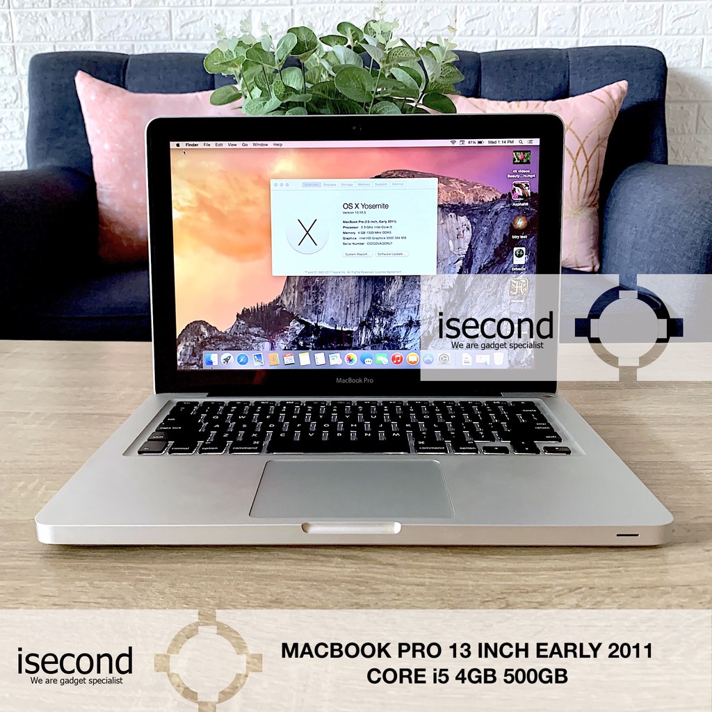 Macbook Pro 13 Inch Early 2011 MC700 Core i5 4GB 500GB Second Mulus